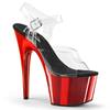 Pleaser - ADORE708 Sandale à bride à la cheville, Pole dance chaussures - Chaussures de pole dance - Noir/Rouge Product image